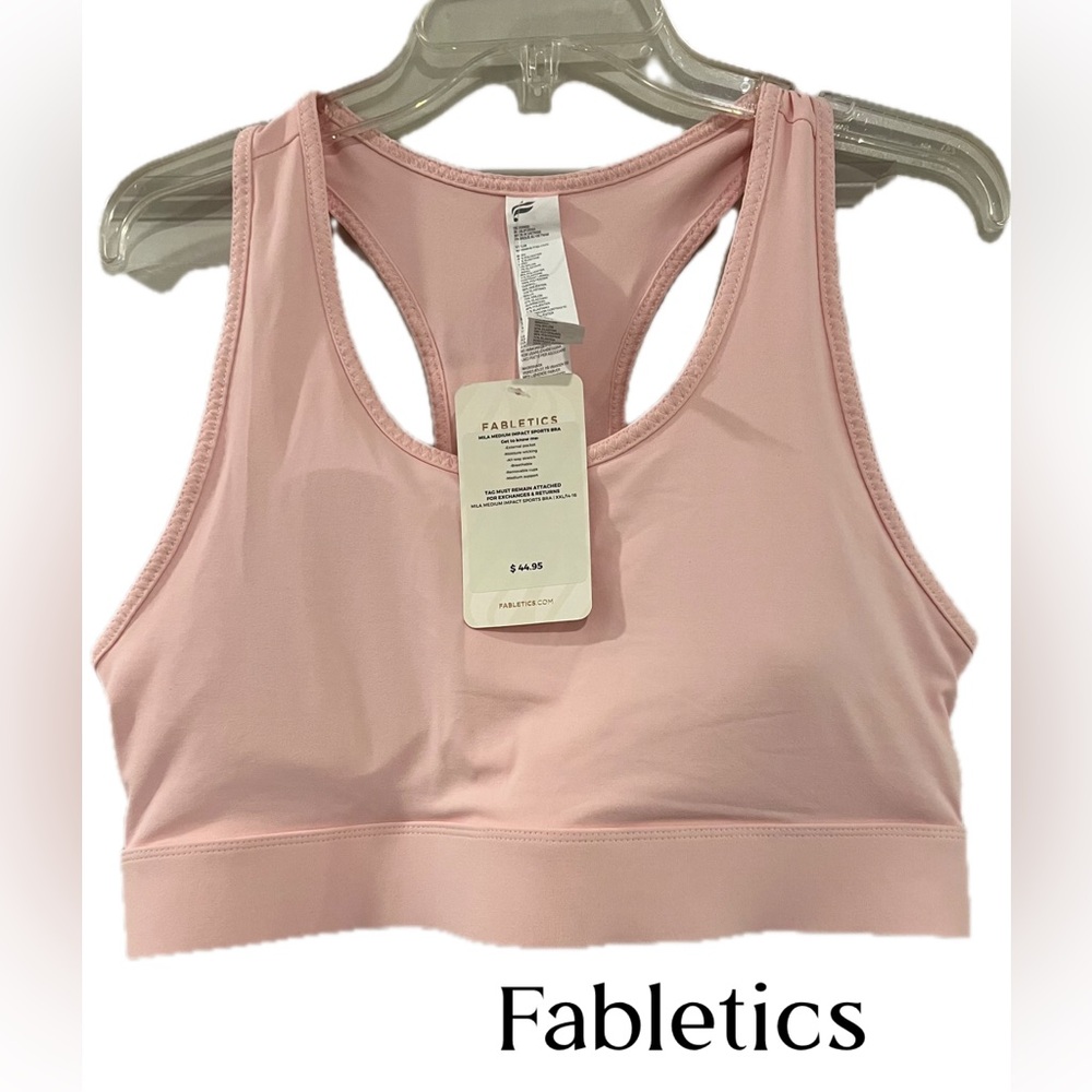 Fabletics Light Pink Racerback Sports Bra Size:XXL
